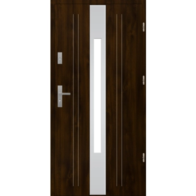 Drzwi S35 T49 INOX Ciemny Orzech 72 mm